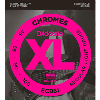 D'Addario ECB81 XL Chromes Flatwound Bass Strings